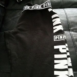 Black and white PINK sweatpants